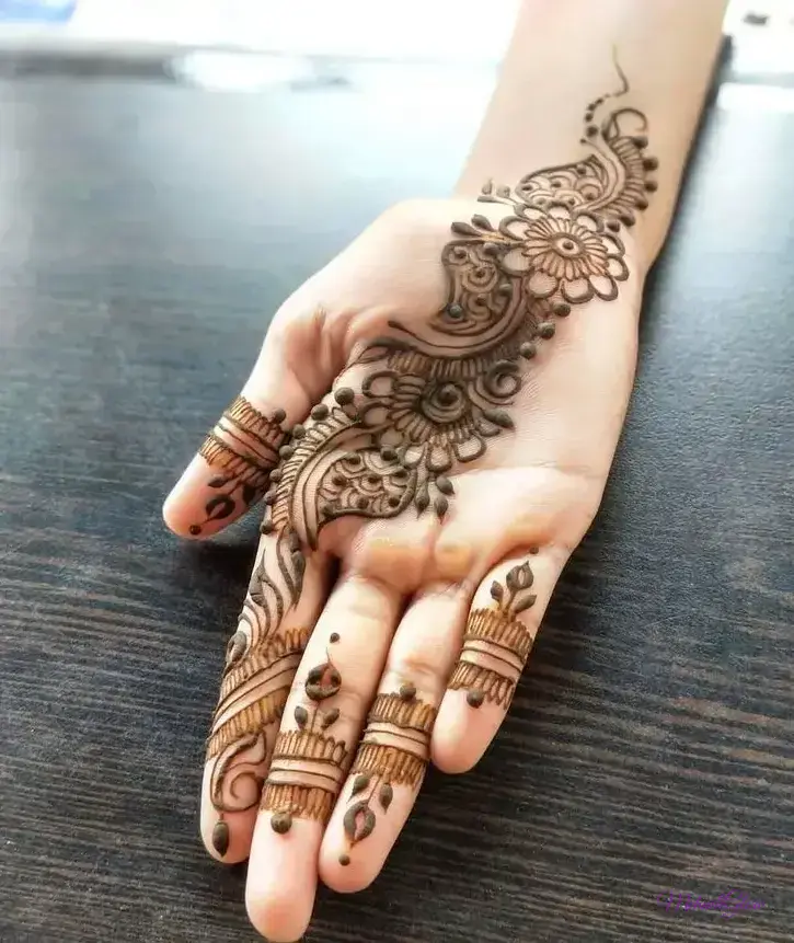 Arabic Mehndi Design Simple Front Hand