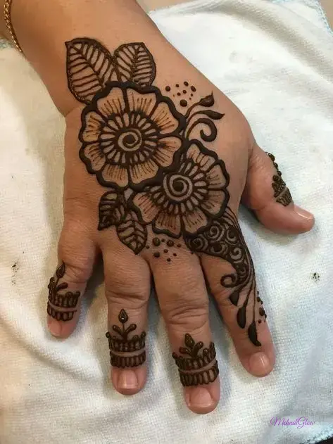 Cute Mehndi Designs For Kids Front Hand