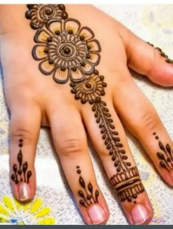 Flower Mehndi Designs For Kids Full Hand