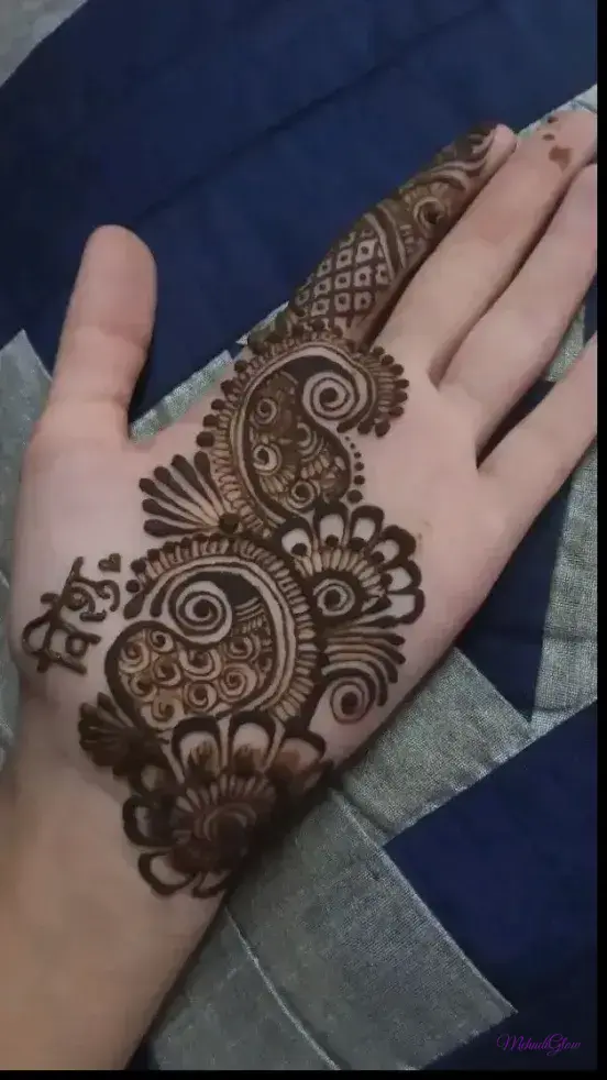 Front Full Hand Mehndi Design Simple