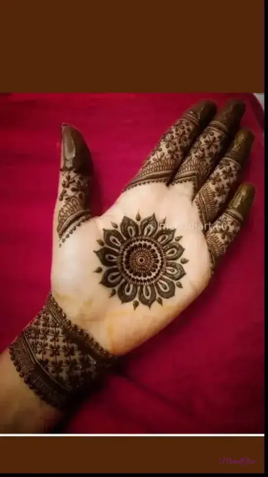 Front Hand Simple Mehndi Design For Kids