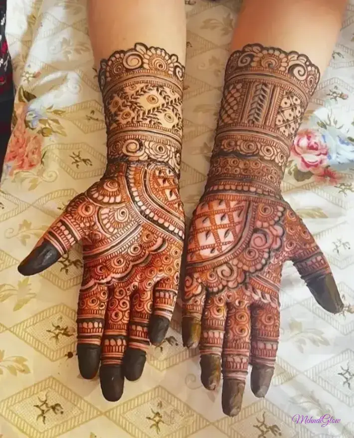 Front Hand Simple Mehndi Design Full Hand