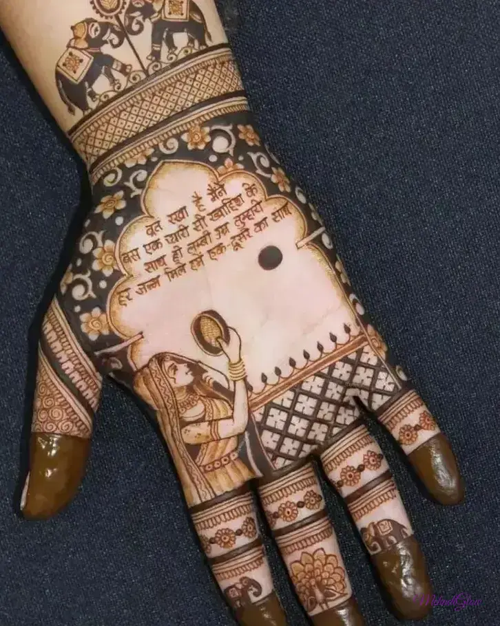 Half Hand Mehndi Design Front Simple And Beautiful