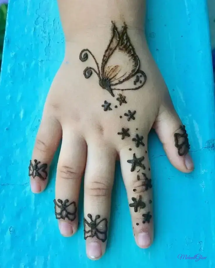 Heart Mehndi Designs For Kids