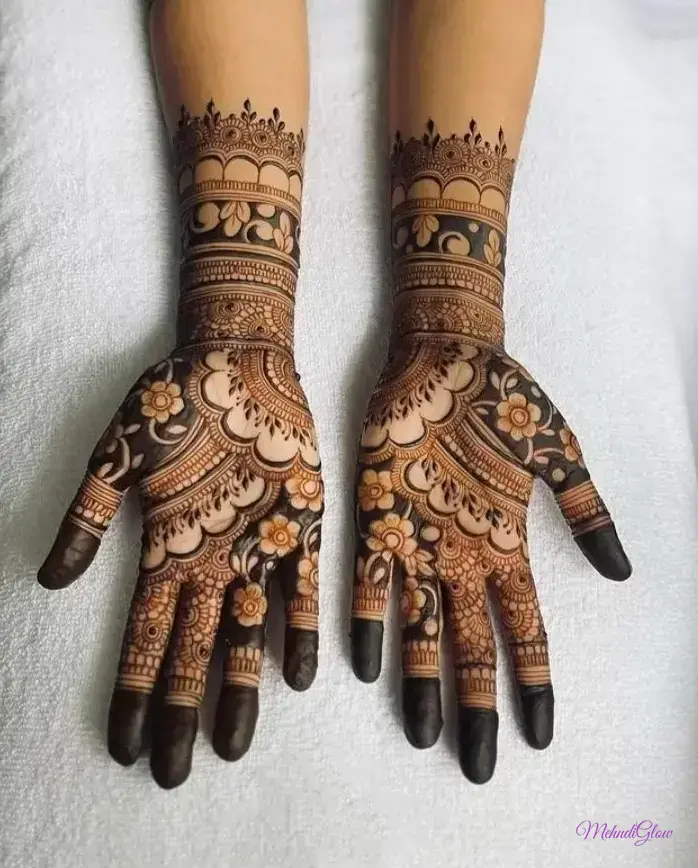 Left Hand Mehndi Design Front Simple