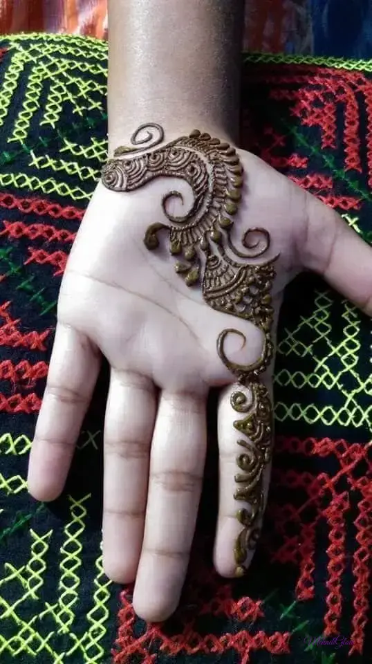 Mehndi Designs For Kids Full Hand Back