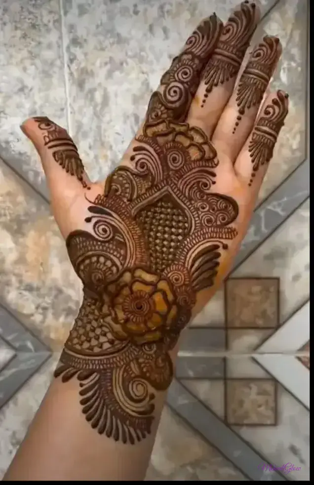 Simple Half Hand Mehndi Design Front Side