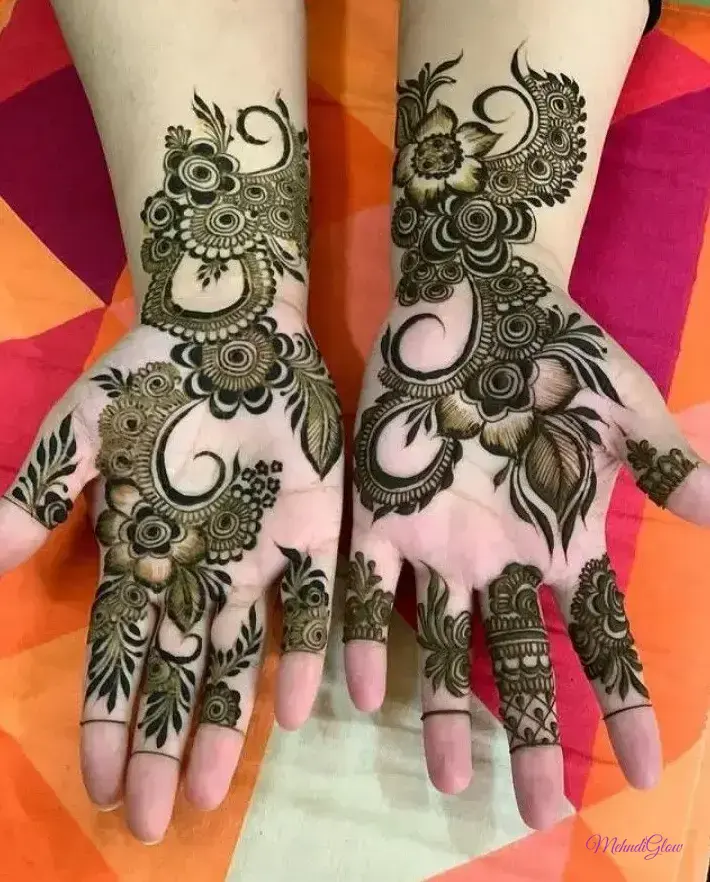 Simple Mehndi Design For Girls Front Hand