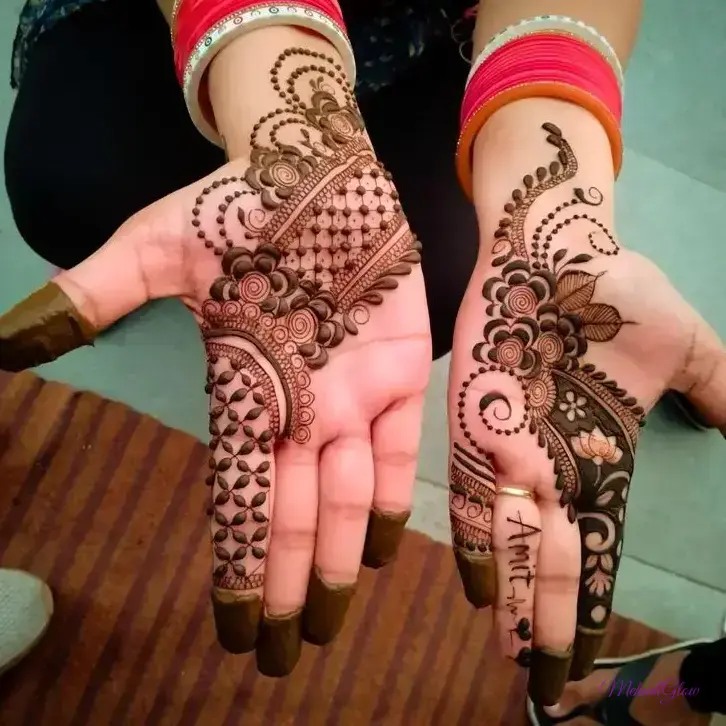 Simple Mehndi Design Photo Front Hand