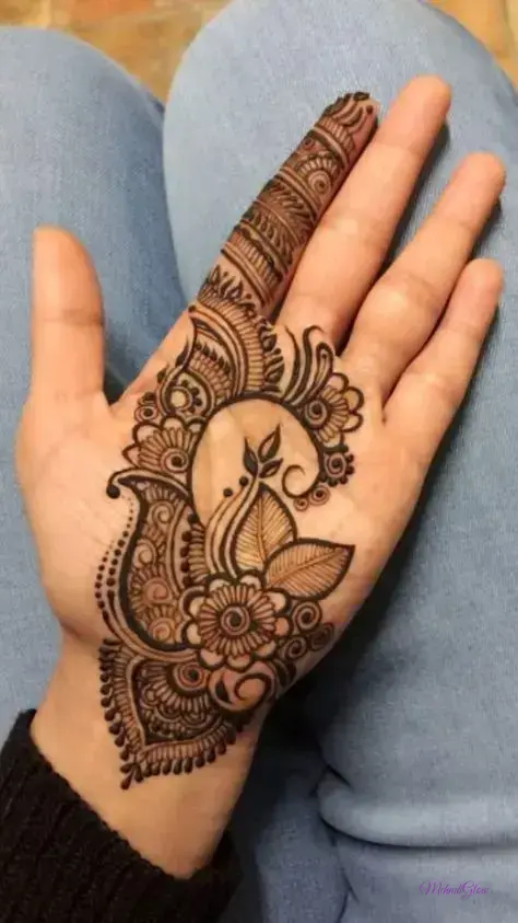 Simple Mehndi Designs For Kids Full Hand Back Side